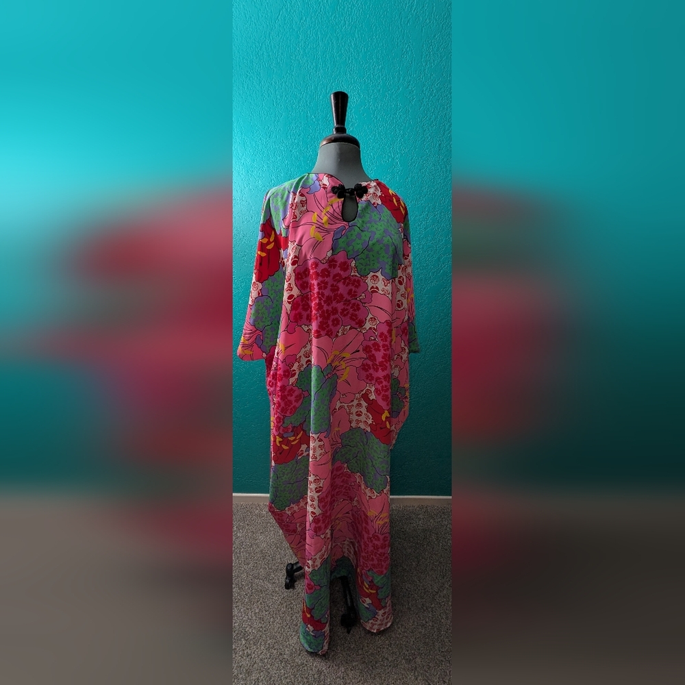 Vintage David Brown Muu Muu Floral Multicolor